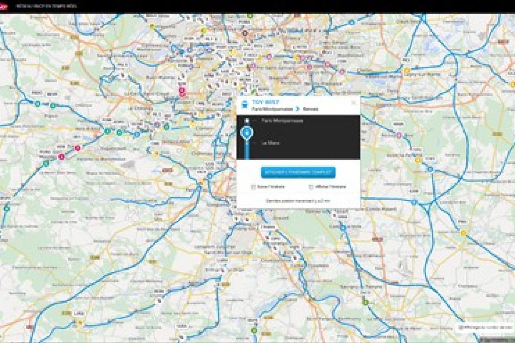 Der Hafas Live-fahrplan öffnet Sich Beim Klick Auf „géolocalisez Votre Train" Und Verrät Die Aktuellen Positionen Aller Züge In Frankreich (bild: Hacon).
