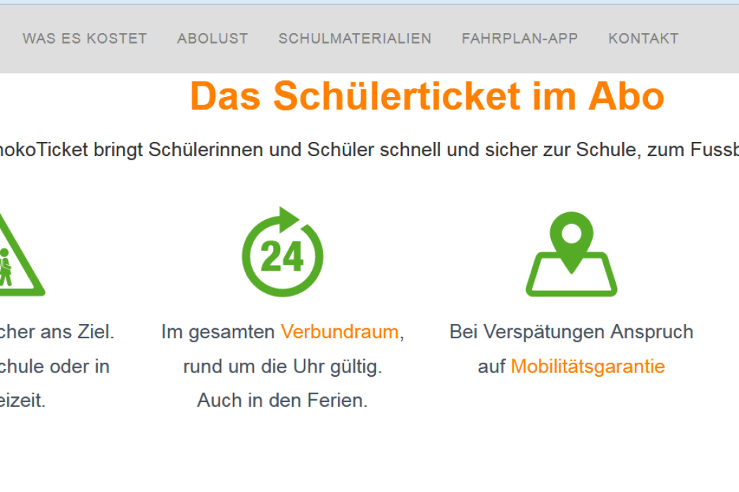 Ausschnitt Der  Schokoticket-internetseite Des Vrr