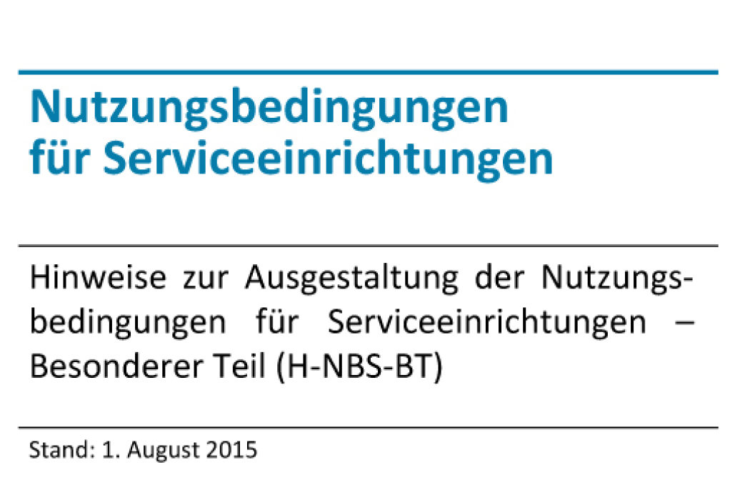 Bild: Titelseite "nutzungsbedingungen Für Serviceeinrichtungen"