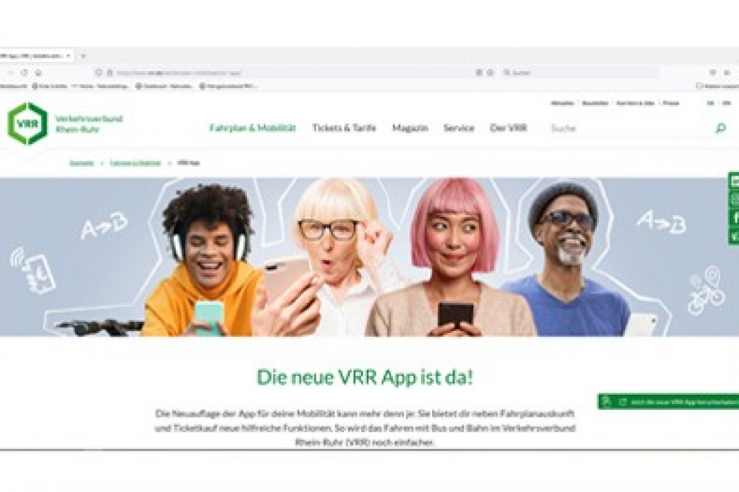 Mit der VRR App hat der Verkehrsverbund Rhein-Ruhr den Service für Nahverkehrskunden in der Region in den vergangenen Jahren stetig verbessert und erleichtert so den Fahrgästen den Zugang zum Öffentlichen Personennahverkehr.