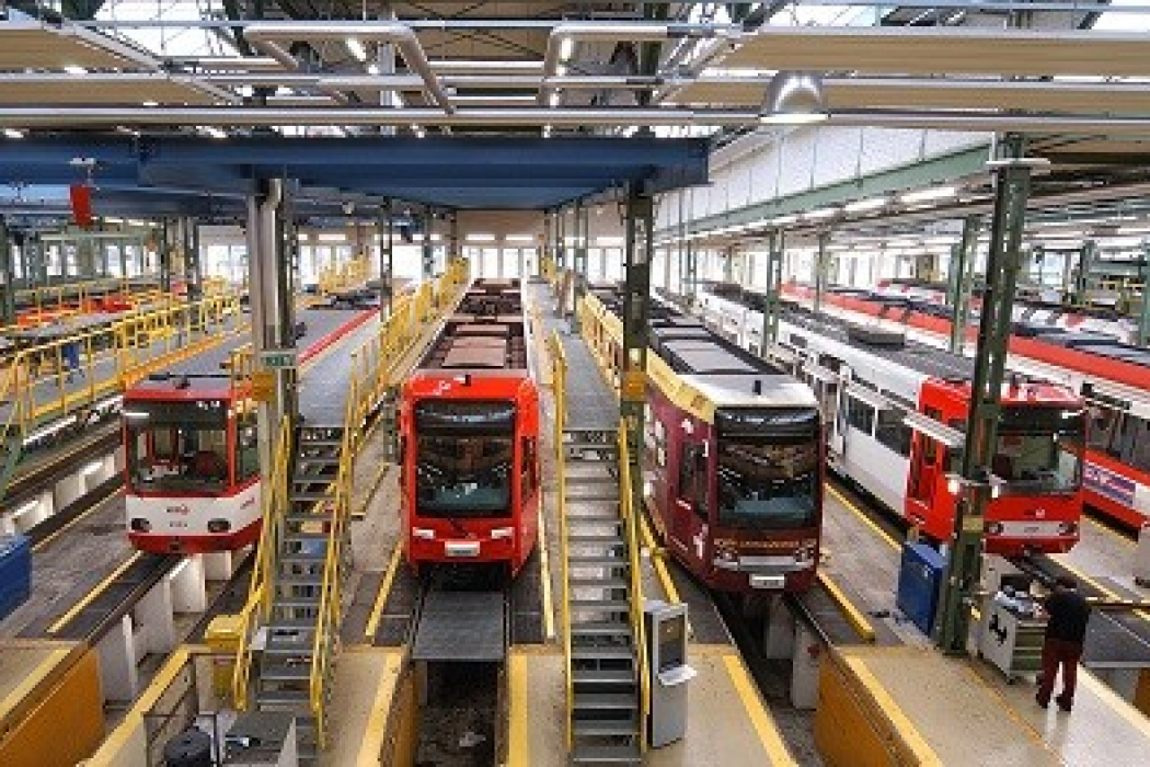 Blick in die Hauptwerkstatt Stadtbahn, Weidenpesch (Bild: KVB)