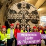 Tunnelvortriebsmaschine erreicht U-Bahn-Baustelle U2 Pilgramgasse